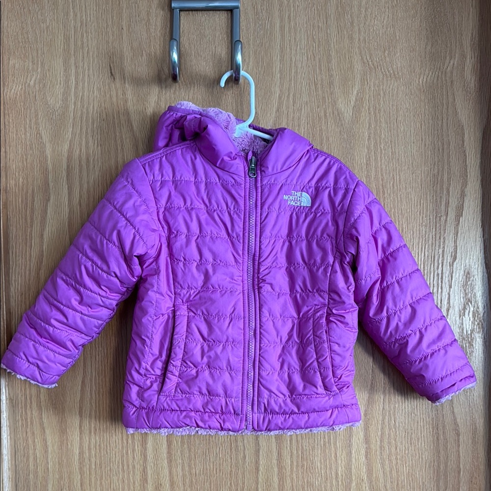 The North Face Purple Down Reversible Fleece Jacket, sz 3T
